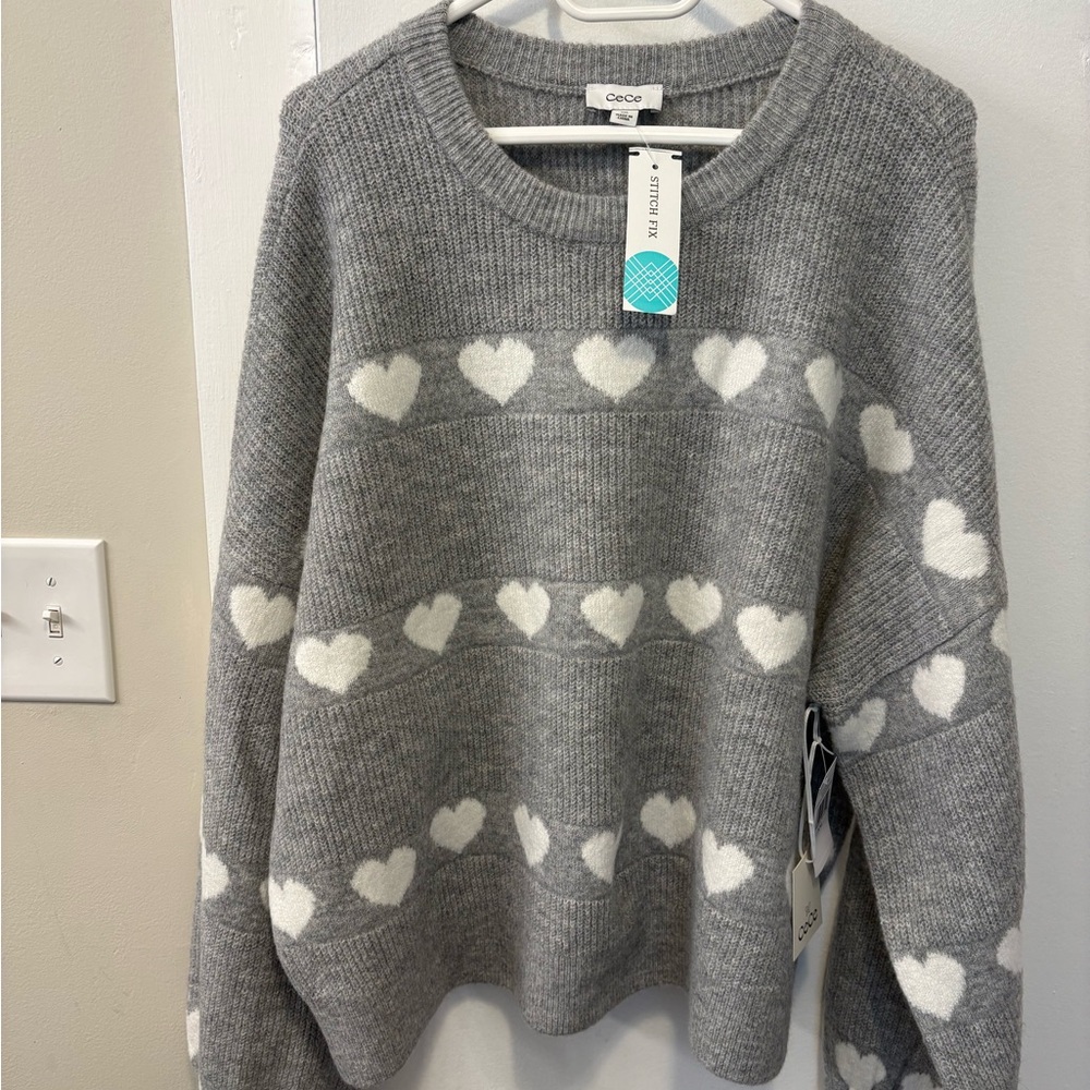 CeCe by Stitch Fix Wonen’s Sweater NWT Light Heather Gray Size XXL
